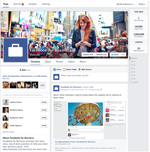new facebook pages
