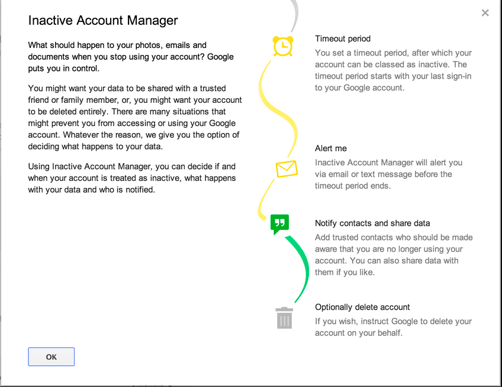 google inactive manager page
